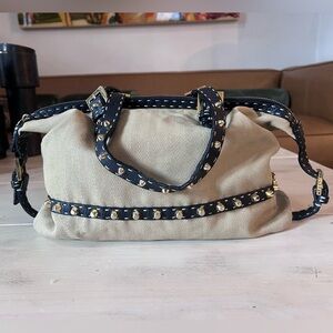 Fendi Selleria Canvas and Leather Bag Authentic